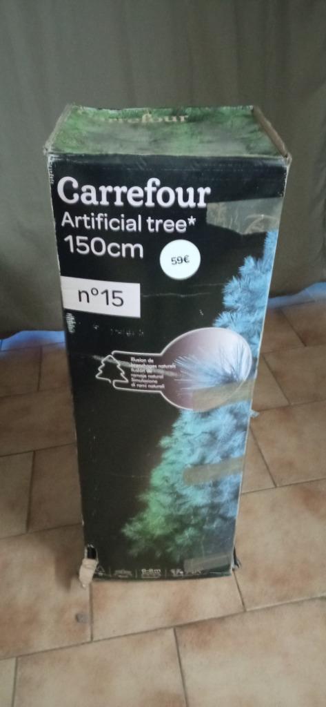 Arbre de Noël artificiel Carrefour 150 cm ht x 92 cm, Enlèvement, Utilisé
