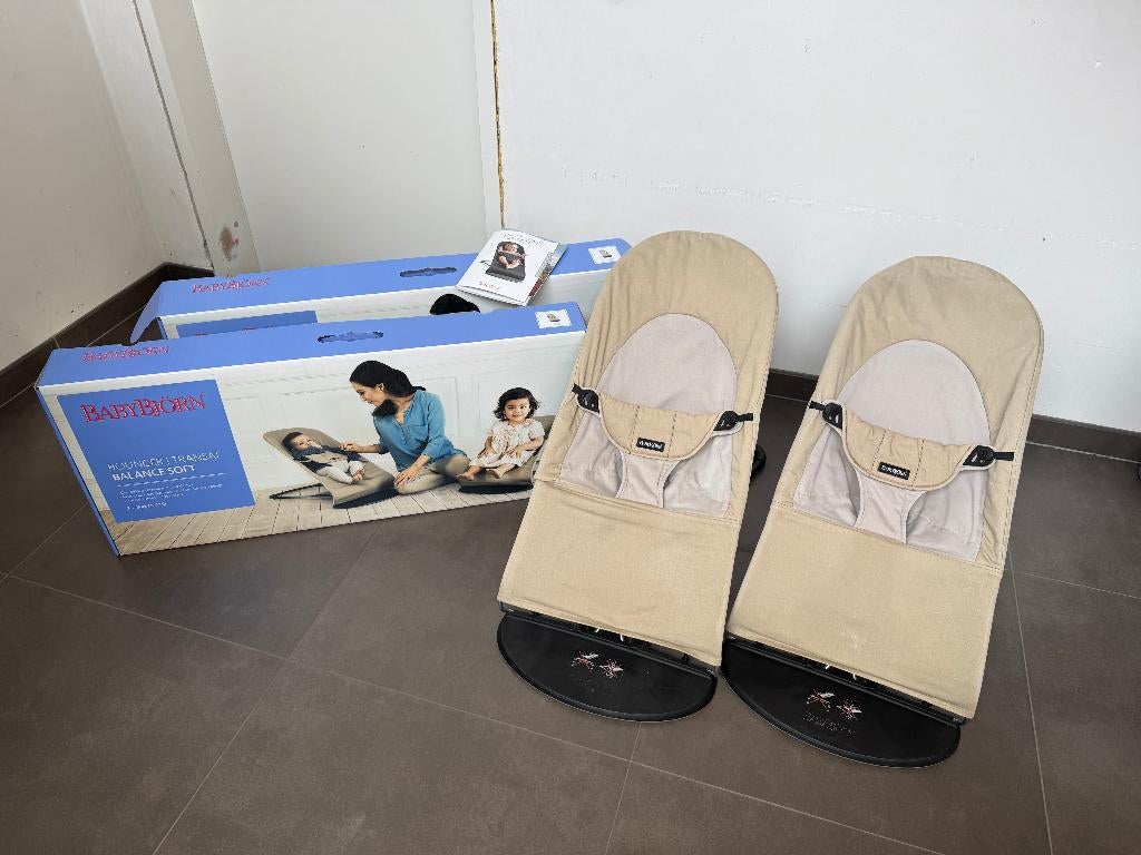 BABYBJÖRN wipstoeltje Balance Soft khaki/beige (2 stuks), Kinderen en Baby's, Gebruikt, Verstelbaar, Wipstoel, Ophalen
