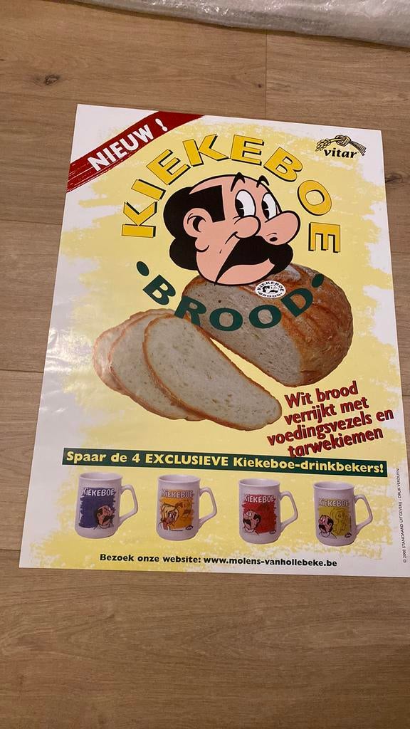 Merho kiekeboe brood affiche 2000, Verzamelen, Ophalen of Verzenden, Gebruikt