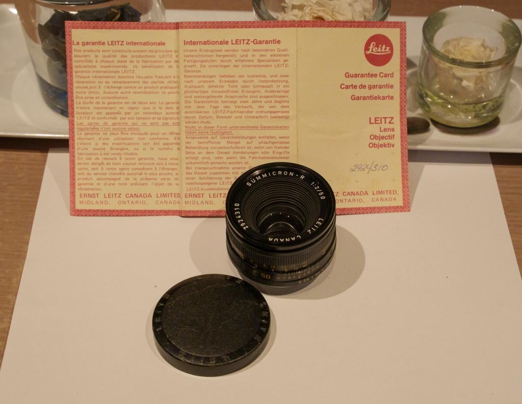 Leica, Leitz Canada, Summicron-R 1:2/50 50mm f2, Enlèvement ou Envoi, Comme neuf, Reflex miroir, Leica