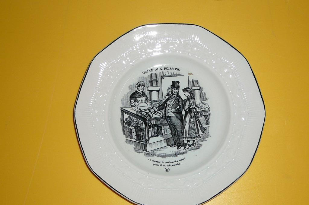 Bordje : Halle aux Poissons  (doos 14), Antiquités & Art, Antiquités | Porcelaine, Enlèvement ou Envoi