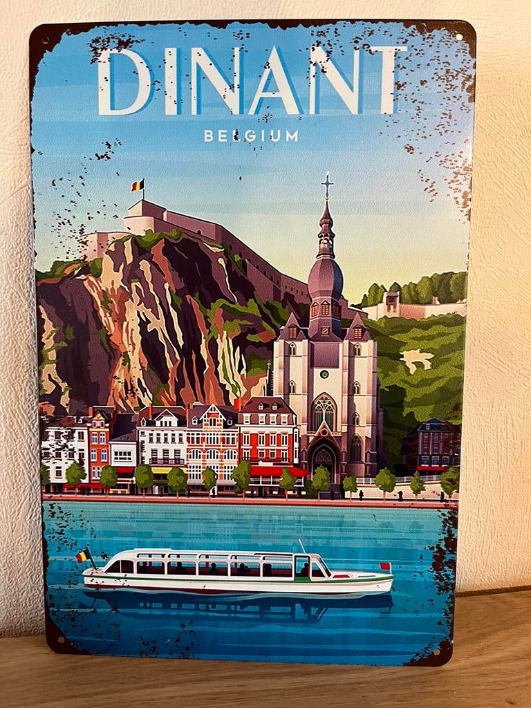 Metalen plaat Stad Dinant, Verzamelen, Merken en Reclamevoorwerpen, Ophalen of Verzenden, Zo goed als nieuw
