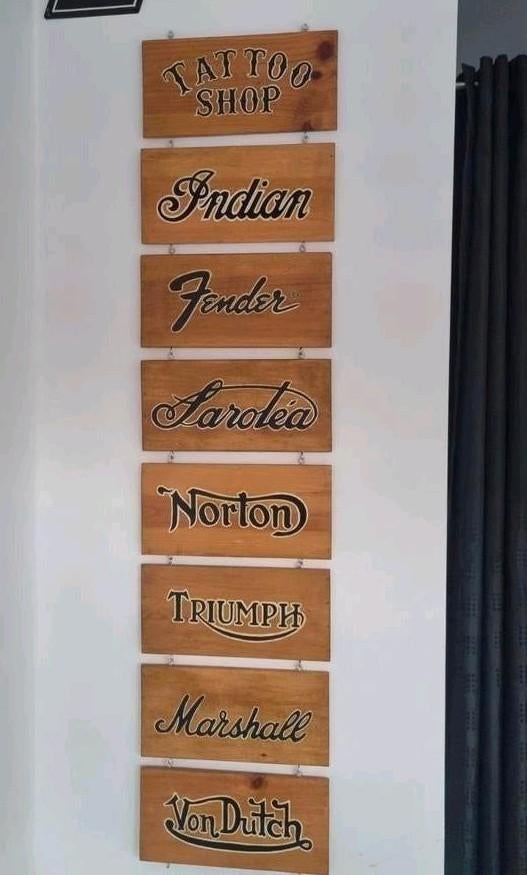 Beschilderd houten decor Uniek stuk, Ophalen of Verzenden, Zo goed als nieuw