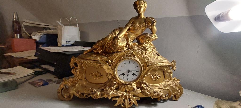 Bronzen zware pendule, Enlèvement ou Envoi