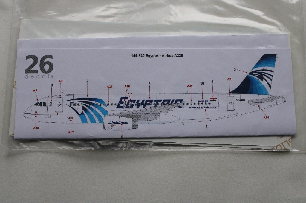 decals Airbus A320 Egyptair, Enlèvement ou Envoi, Neuf, 1:72 à 1:144, Avion
