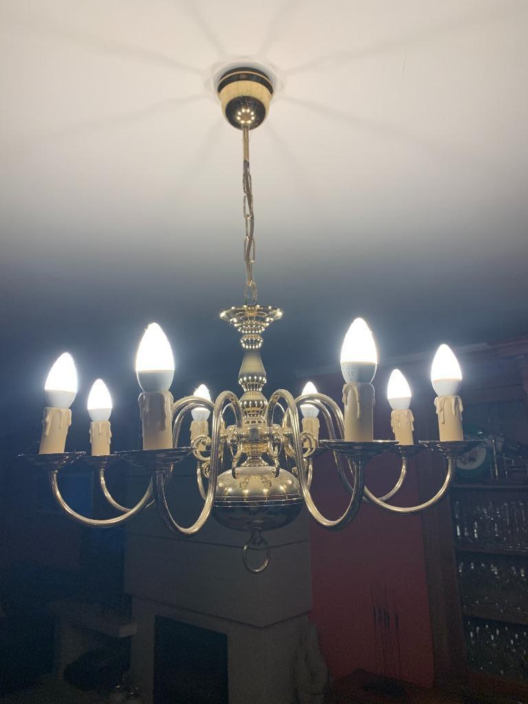 Chandelier cuivre en état parfait (2 disponibles) lampes eco, Enlèvement, Comme neuf, Métal, Venicien