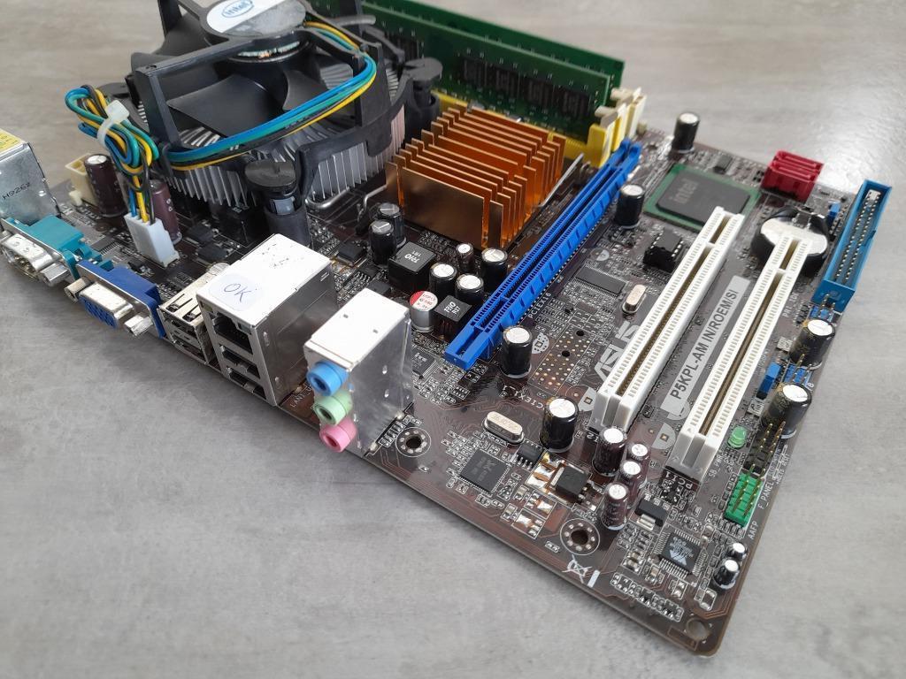 moederbord  ASUS met processor en geheugen, Gebruikt, Intel, Socket 775, Ophalen of Verzenden