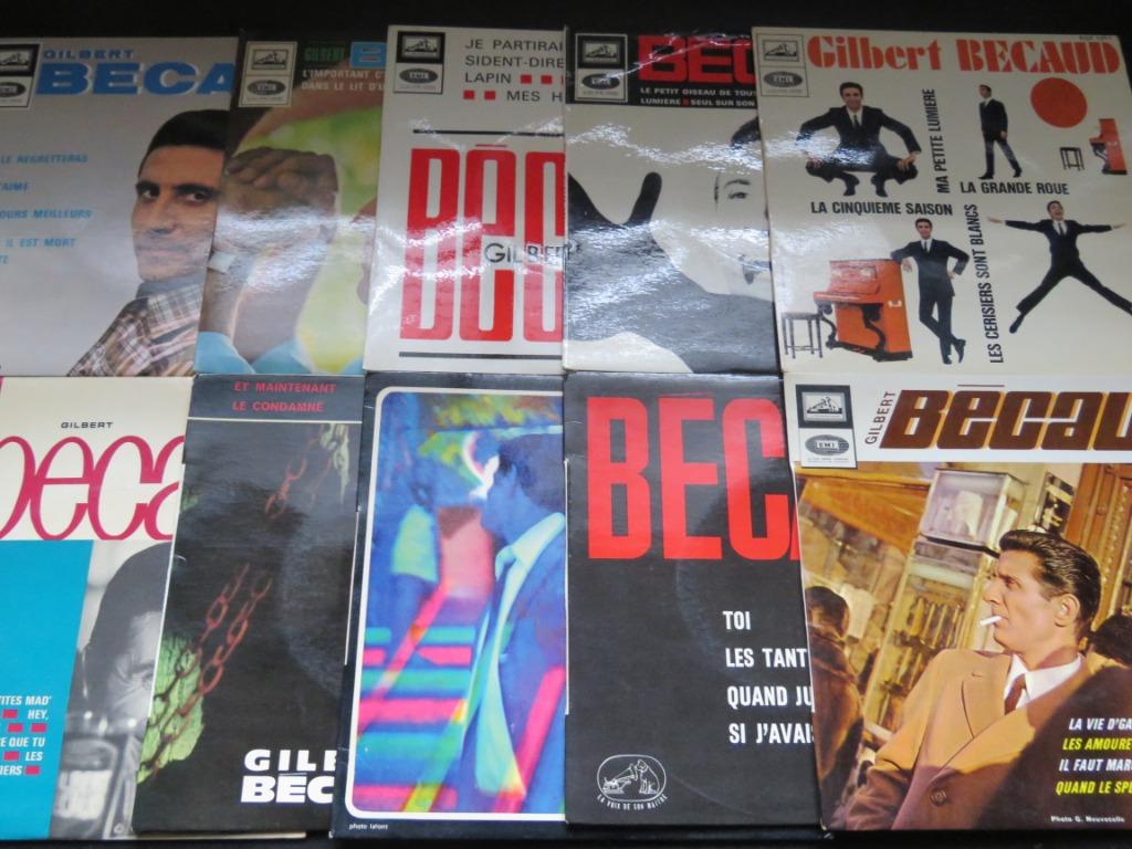 GILBERT BECAUD - LOT 10 x EP 7" VINYL - SUPER 45 RPM, Ophalen of Verzenden, Gebruikt, Overige formaten