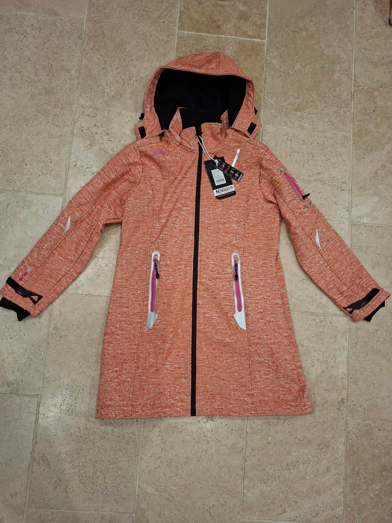 Geographical Norway koraalkleurige softshelljas met capuchon