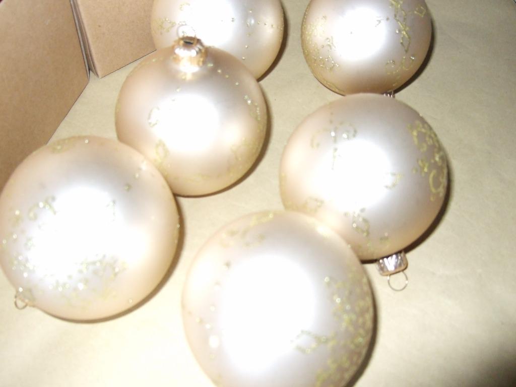 KERSTBALLEN (glas) / goudkleurig (beige), Enlèvement ou Envoi, Comme neuf