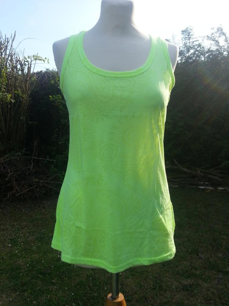 topje fluo (geel -) groen toon/toon retro hippie bloemen, Kleding | Dames, Maat 38/40 (M), Nieuw, Ophalen of Verzenden, Zonder mouw