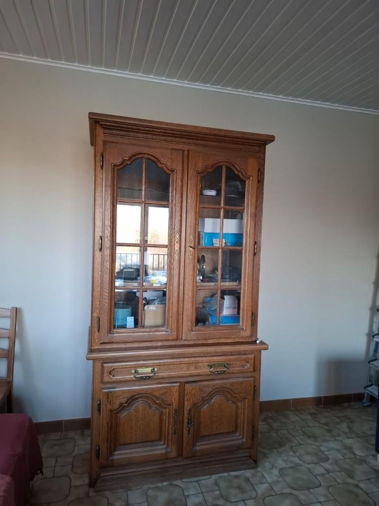 Buffet -Vitrine en très bon état, Maison & Meubles, Enlèvement, Utilisé, Avec tablette(s)