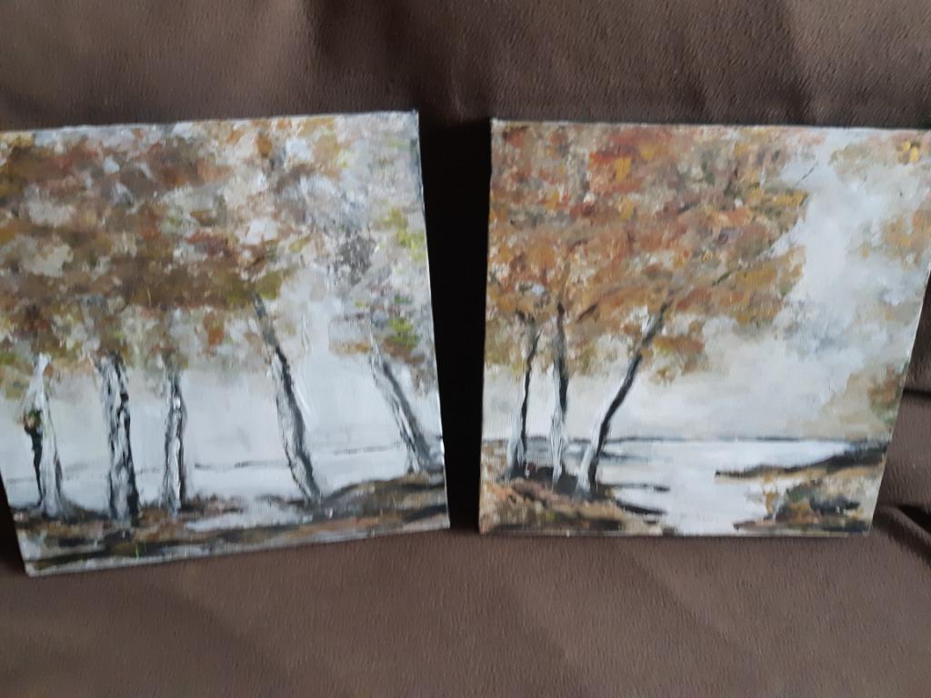 Vide-grenier : 1 beau diptyque peinture acrylique, Enlèvement, Neuf, Peinture acrylique