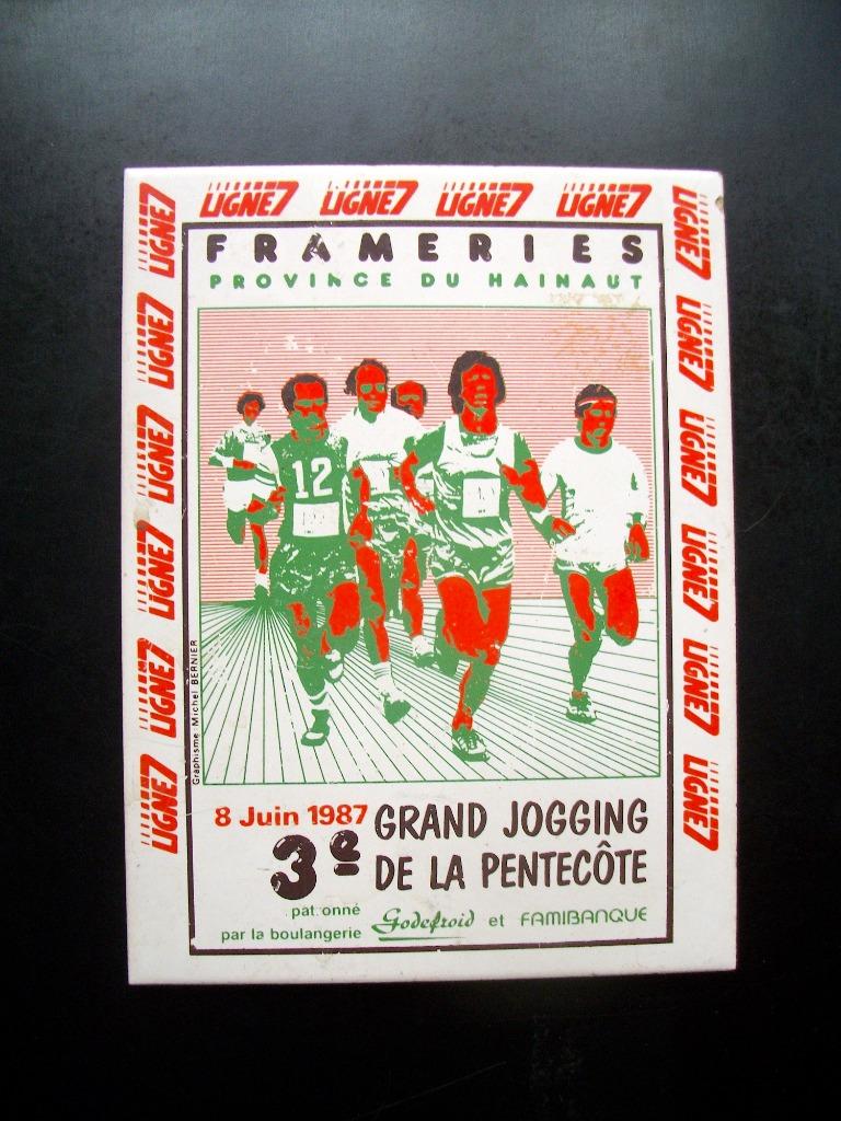 FRAMERIES - JOGGING DE LA PENTECÔTE - 1987, Sports & Fitness, Course, Jogging & Athlétisme, Utilisé, Autres types, Autres marques