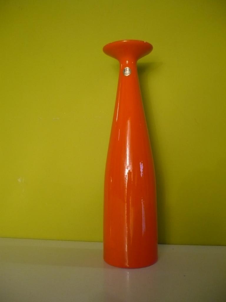 Knappe vintage oranje vaas SC3 Italy design, Ophalen of Verzenden