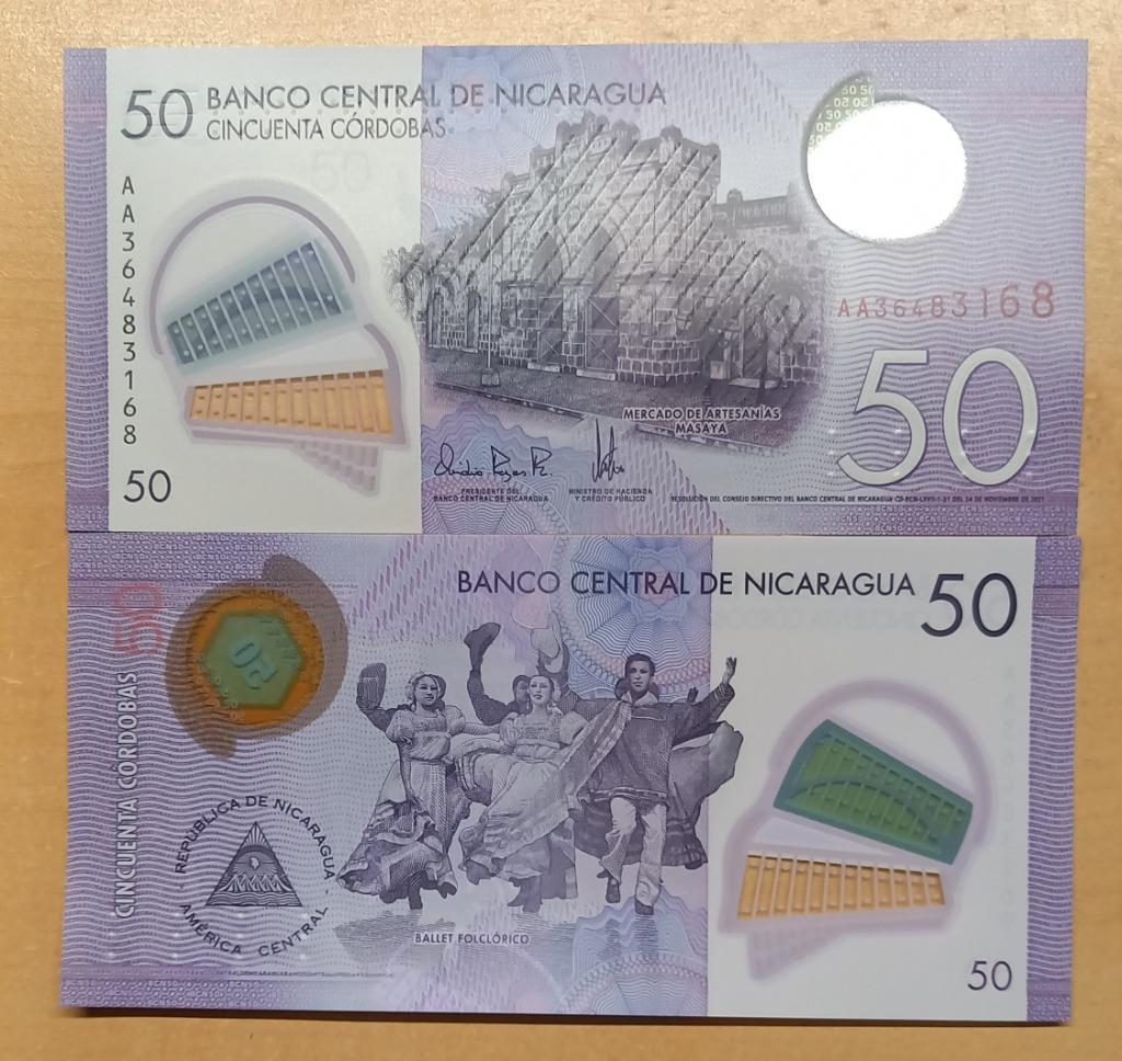50 CORDOBAS 2021     NICARAGUA     P211b    UNC    € 4,50, Postzegels en Munten, Bankbiljetten | Amerika, Ophalen of Verzenden