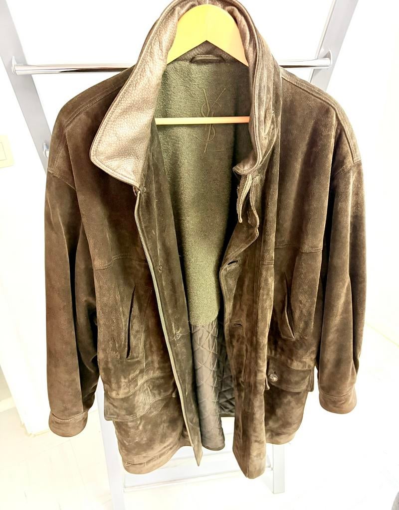 Prachtig Yves Saint Laurent 3/4 kalfsleer jack. T54,, Ophalen of Verzenden, Groen