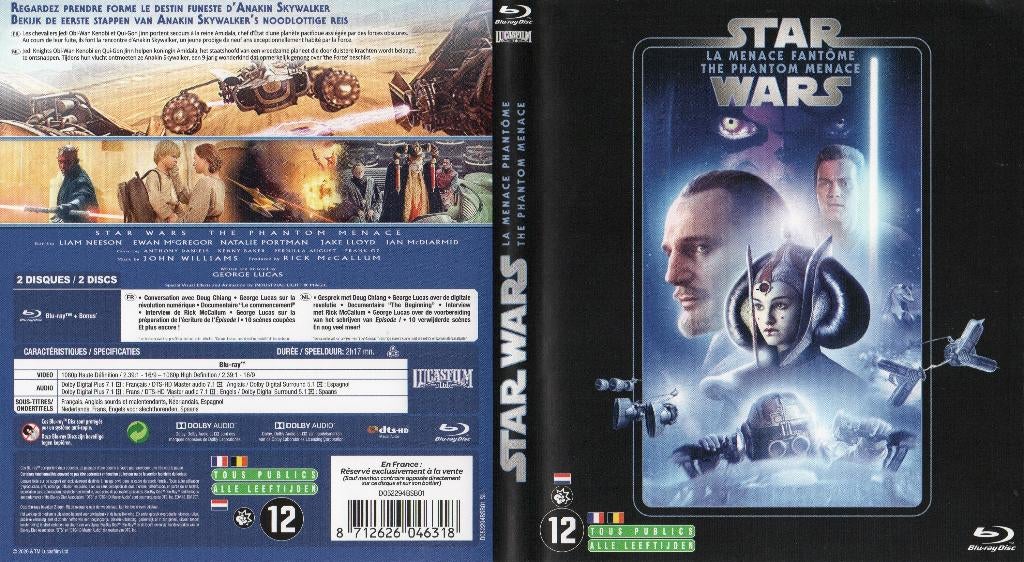 star wars episode I (blu-ray + blu-ray bonus) nieuw, Cd's en Dvd's, Ophalen of Verzenden, Zo goed als nieuw, Science Fiction en Fantasy