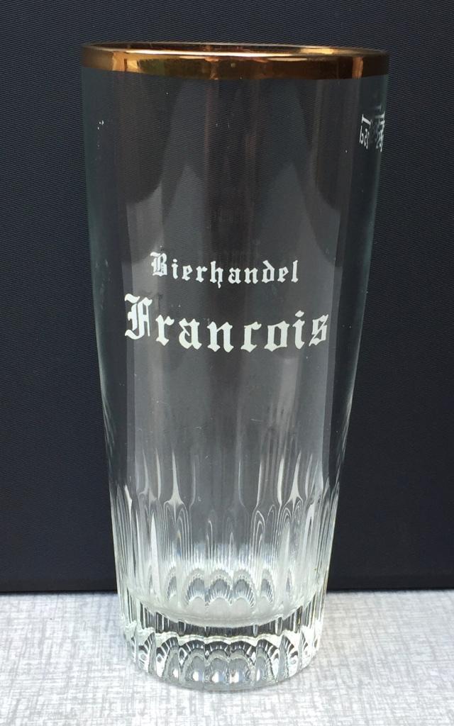 Bierglas bierhandel Francois / François zéér zeldzaam, Ophalen of Verzenden, Zo goed als nieuw, Glas of Glazen, Overige merken