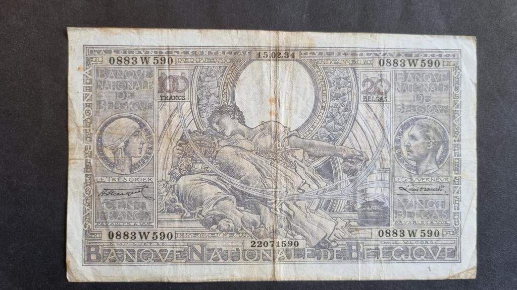Billet belge de 100 francs (1934), Enlèvement ou Envoi