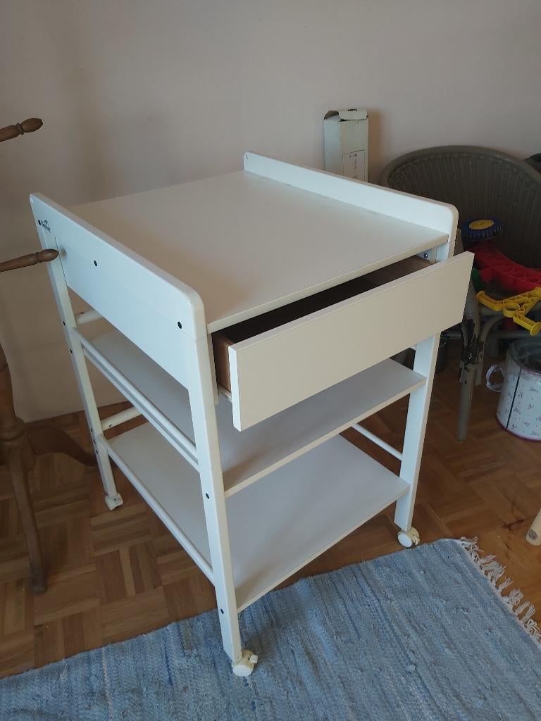 pampertafel op wielen met lade intact, Ophalen, Zo goed als nieuw, Tafel
