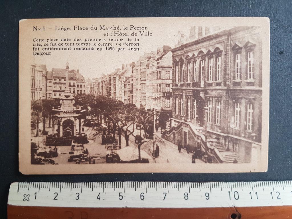 Petite carte d'honneur Carte d'Honneur Liège Place du marché, Enlèvement ou Envoi, 1920 à 1940, Non affranchie, Liège