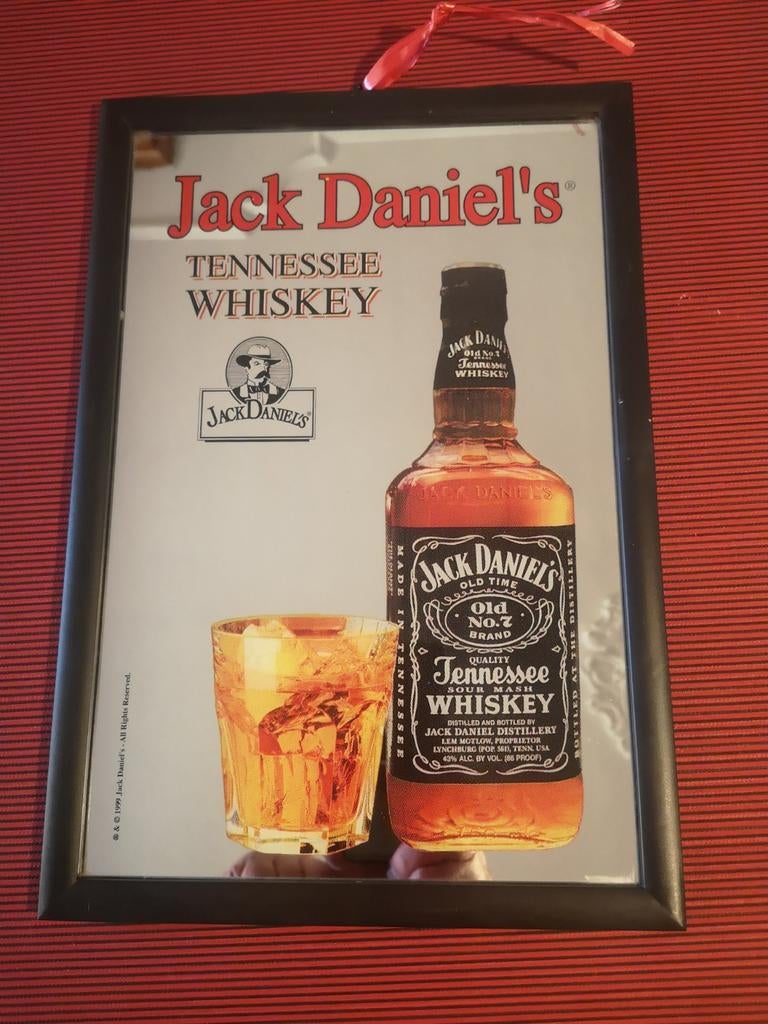 Jack Daniels...spiegel in kader....1999!!, Verzamelen, Merken en Reclamevoorwerpen, Zo goed als nieuw, Ophalen of Verzenden