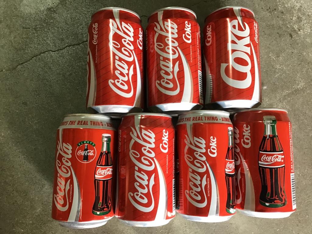 Coca-Cola 7 Oostenrijkse blikjes, Enlèvement ou Envoi, Utilisé, Emballage
