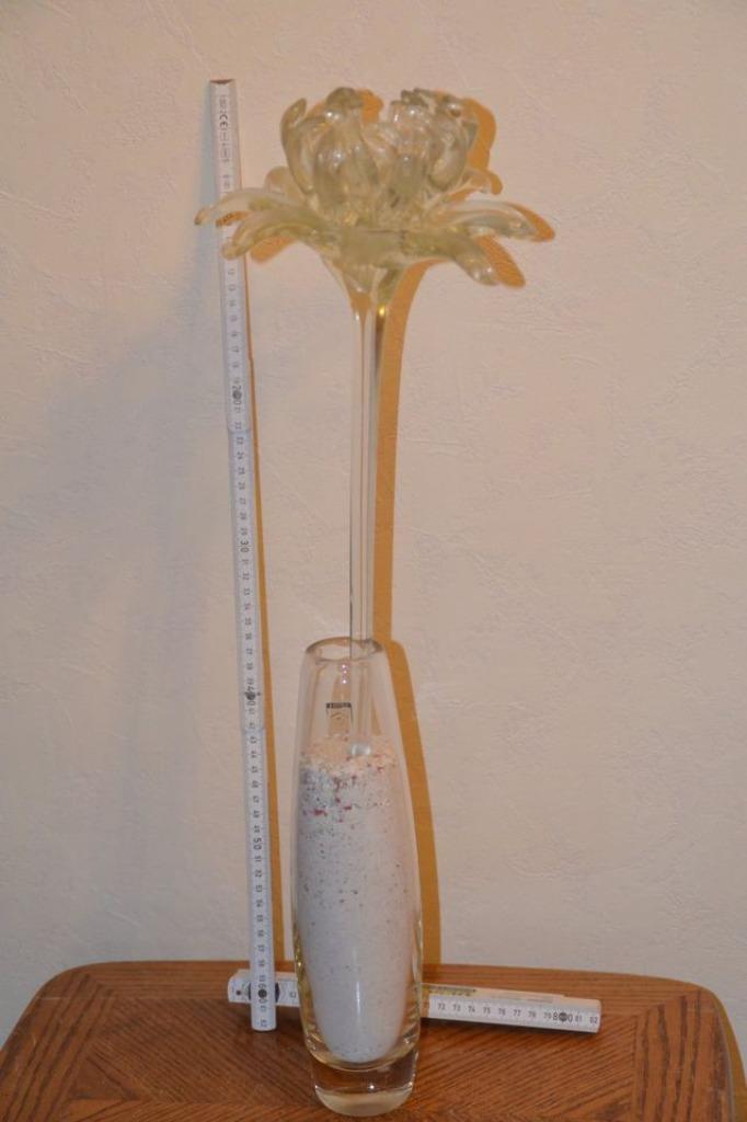 Mondgeblazen vaas met bloem, Enlèvement ou Envoi, Utilisé, Verre, 50 à 75 cm
