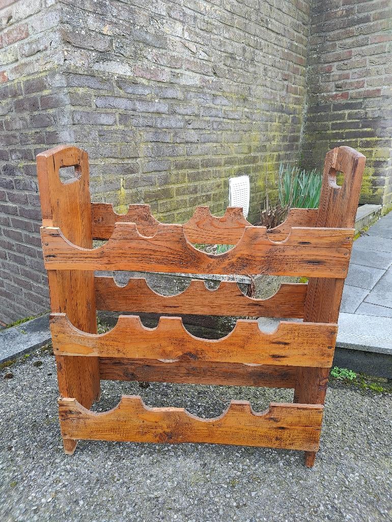 Vintage wijnrek in hout, Ophalen, Gebruikt, Hout