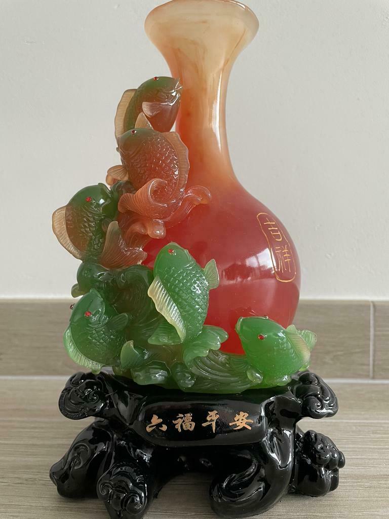 Chinees decoratie - bloemenvaas vissen, Enlèvement, Comme neuf