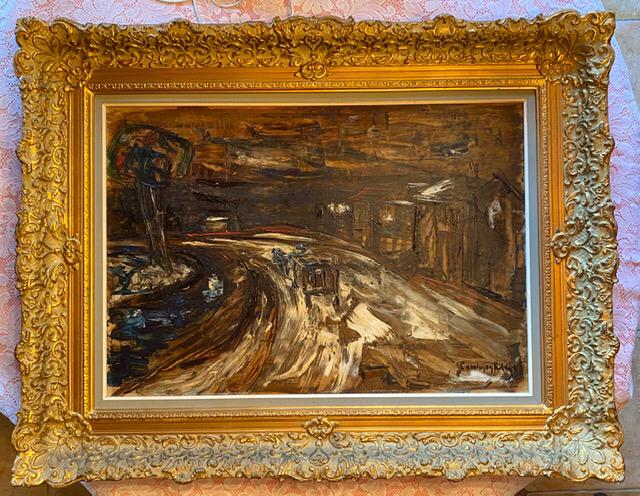 Prachtig groot schilderij olie op paneel Roland Cassiman, Ophalen