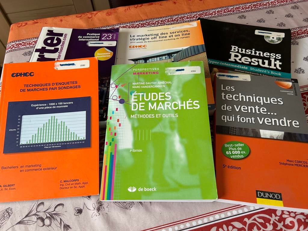 EPHEC: manuels de cours 2 e année Option Marketing, Enlèvement, Utilisé, Enseignement supérieur
