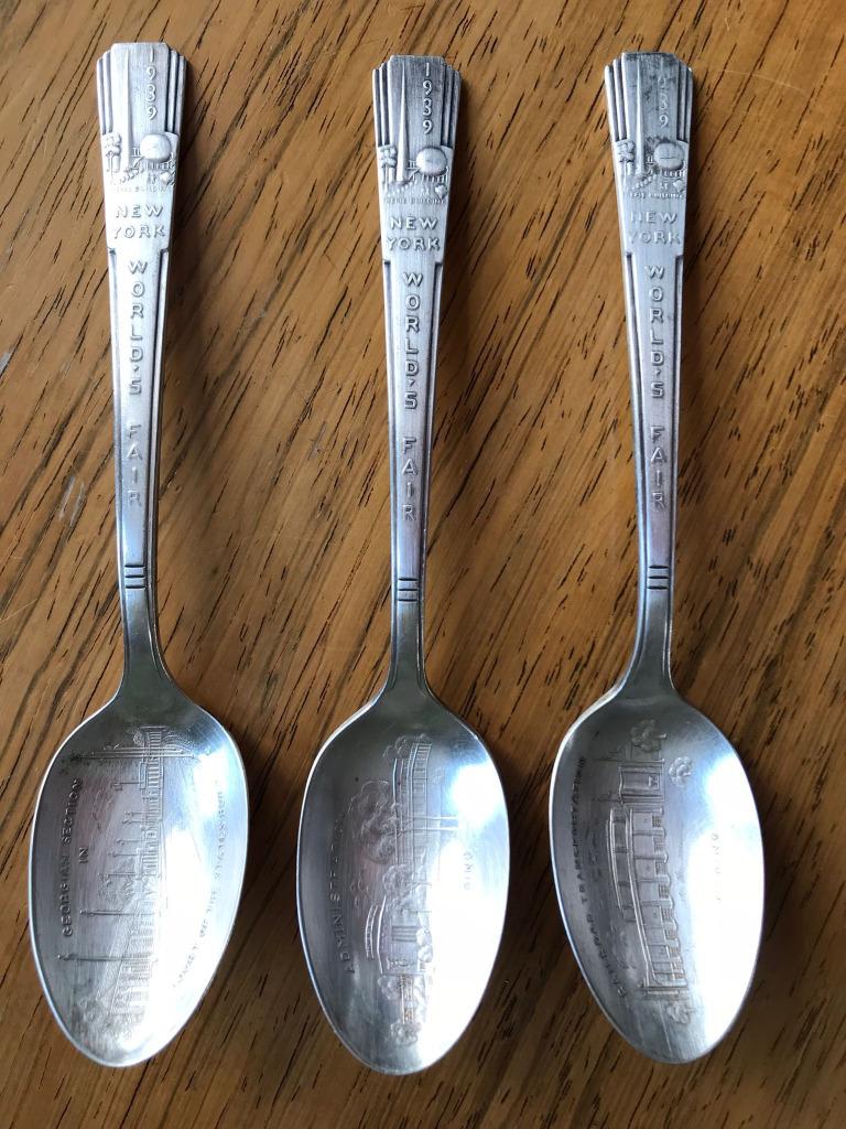 Worlds Fair New York 1939 : Cuillères plaquées argent, Antiek en Kunst, Antiek | Zilver en Goud, Zilver, Ophalen of Verzenden