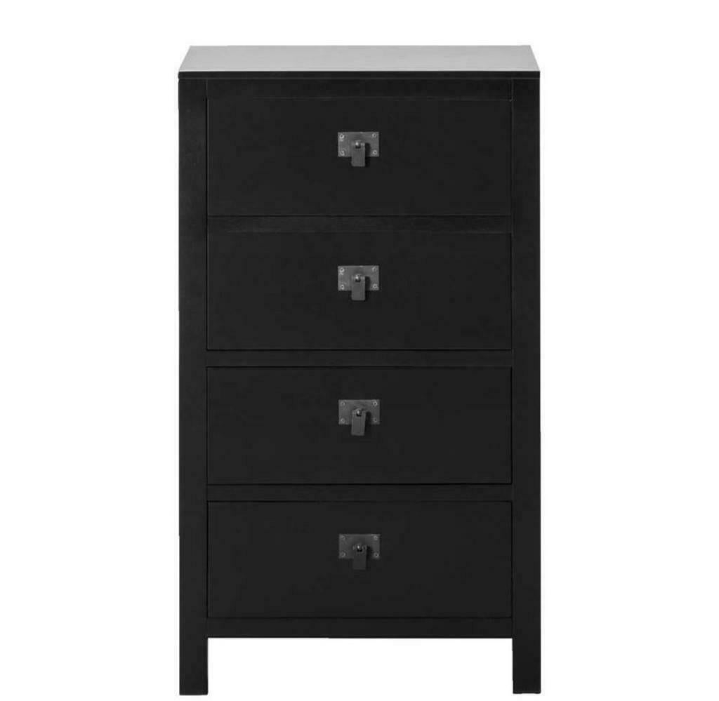 Commode armoire meuble rangement noir lahore tiroir, 25 à 50 cm, Moins de 100 cm, Contemporain, Neuf