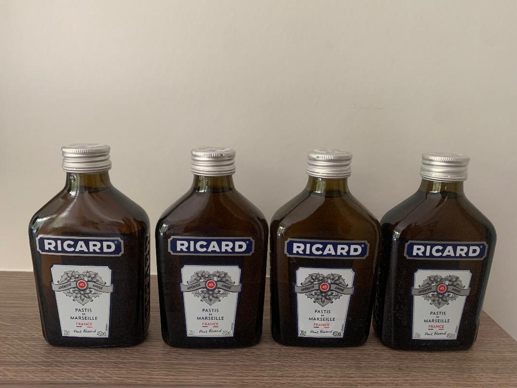 4 zakflacons Ricard, Pastis de Marseille, 20 cl, Ophalen of Verzenden