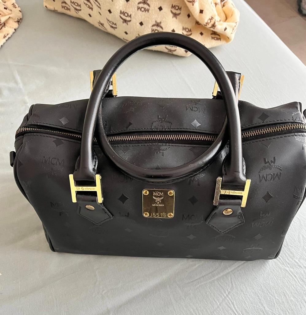 Véritable sac MCM noir monogrammé (années 80), Enlèvement ou Envoi, Utilisé, Noir, Sac à main