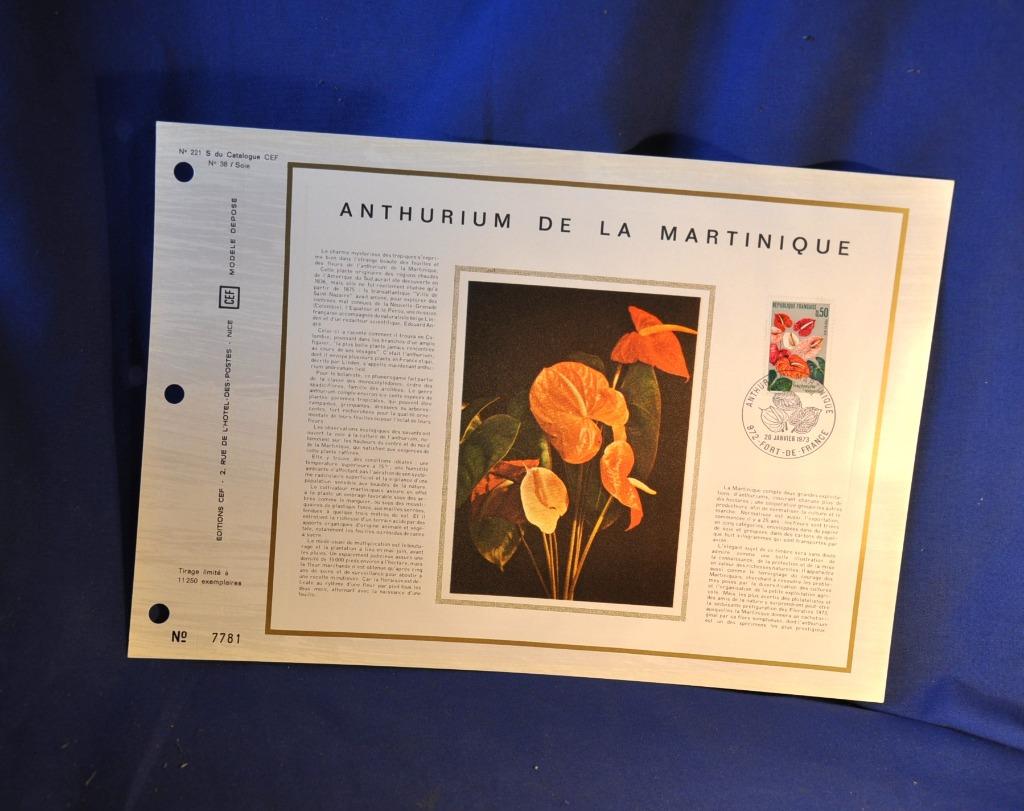 feuillet cartonné timbre francais 1er jour 20-01-1973 (221), Ophalen of Verzenden, Gestempeld