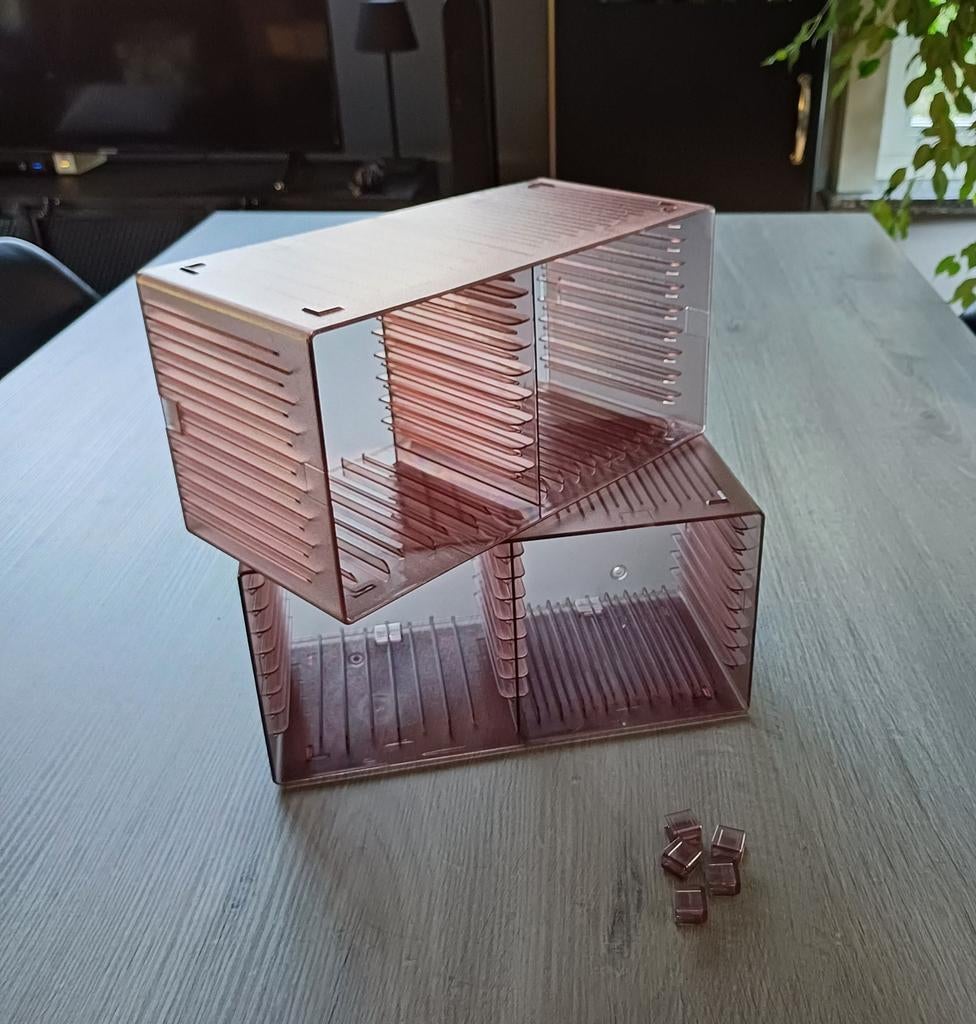 Vintage Cd kastjes in bruin plexiglas., Ophalen of Verzenden, Gebruikt