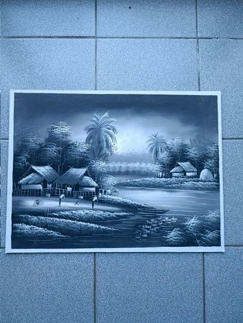 schilderij uit Thailand op doek 2st, Ophalen, Zo goed als nieuw, Schilderij