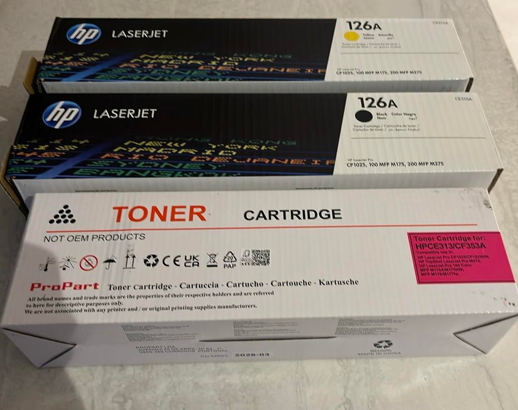 Hp 126A toners 2+1 (black,yellow,magenta) gratis, Computers en Software, Printerbenodigdheden, Nieuw, Toner, Ophalen of Verzenden