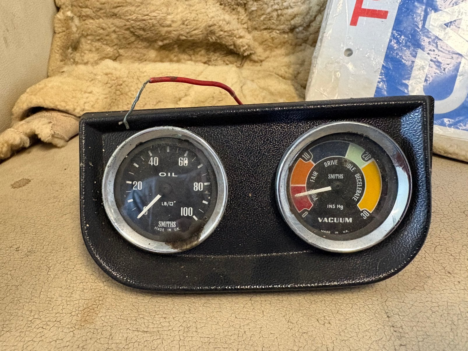 Vintage Smiths oliedruk en vacuummeter, Auto-onderdelen, Ophalen, Nieuw, Triumph