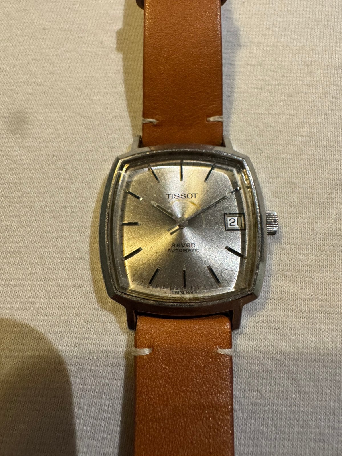 Vintage Tissot Seven Automatic Zwitsers automatisch horloge, Montre-bracelet, Enlèvement ou Envoi, Tissot, Acier