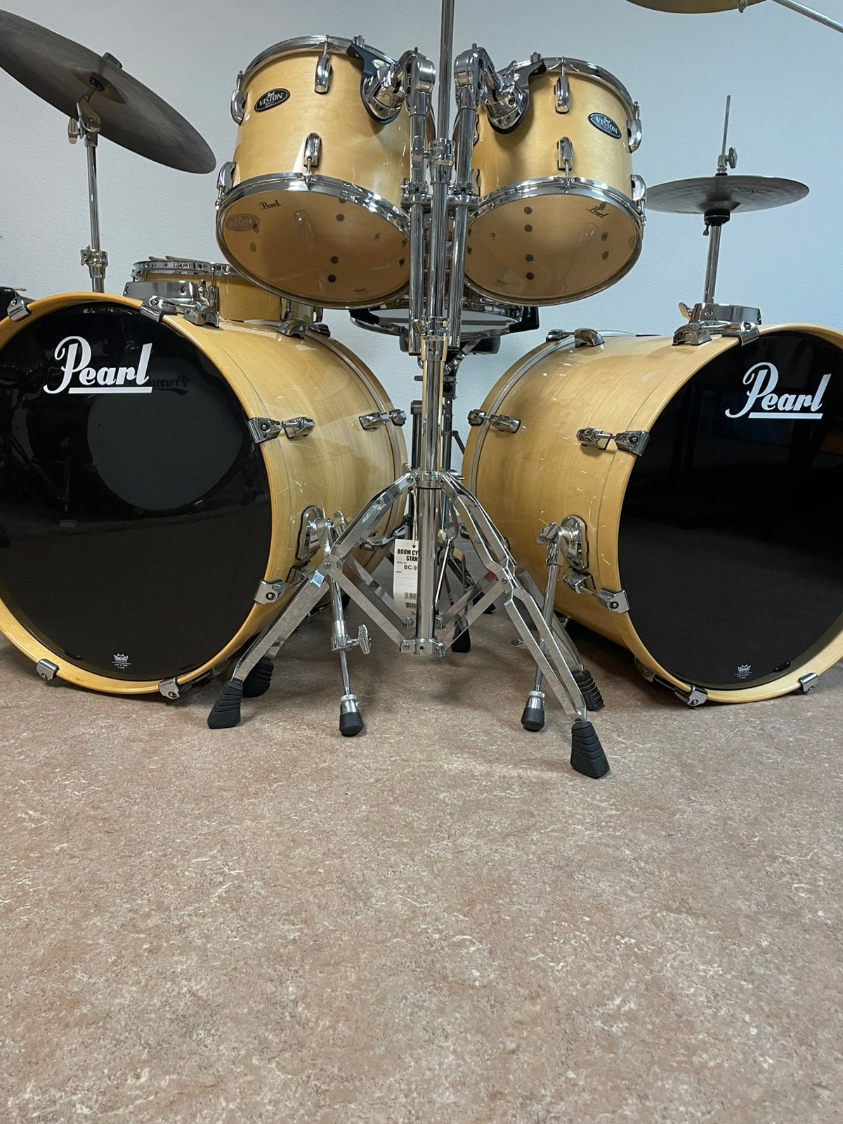 Pearl vision birch dubbel bass drumstel comoleet, Muziek en Instrumenten, Ophalen of Verzenden, Zo goed als nieuw, Pearl