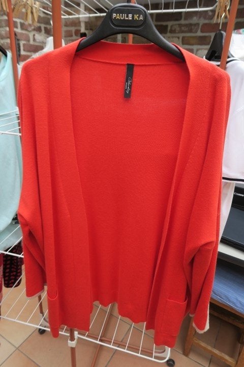 Cardigan nieuw rood biesje Blue Bay mt 36 (tailleert 38-40), Kleding | Dames, Maat 38/40 (M), Nieuw, Rood, Blue bay