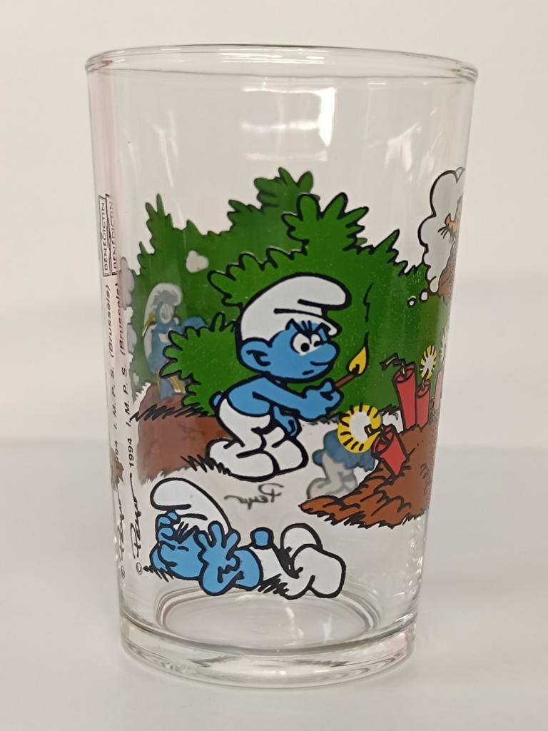 Smurfen Peyo Benedictin 1994 vintage glas, Collections, Schtroumpfs, Enlèvement ou Envoi