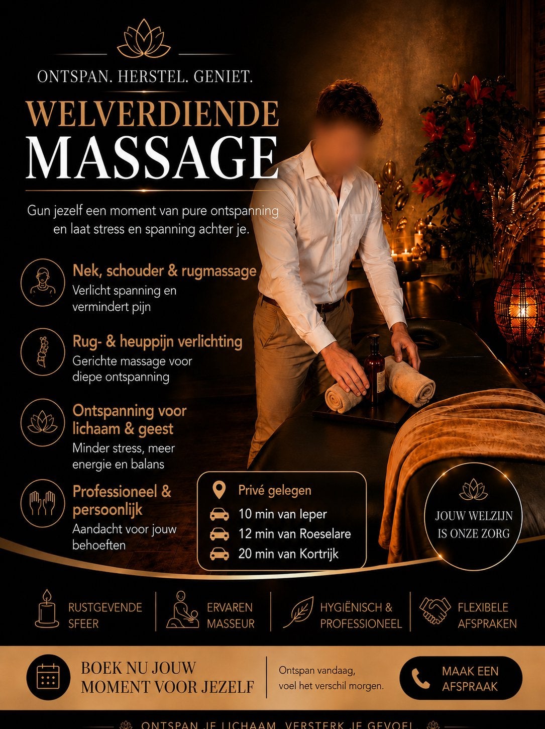 Man geeft 7op 7 Relax en ontspanning massage West-Vlaanderen, Stoelmassage