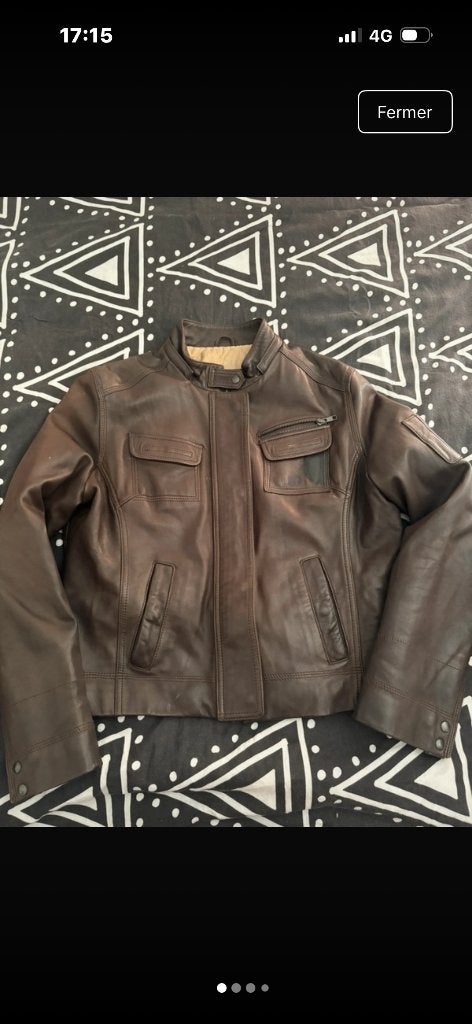 Veste  en cuir, Enlèvement ou Envoi, Brun, Francis ferent, Porté