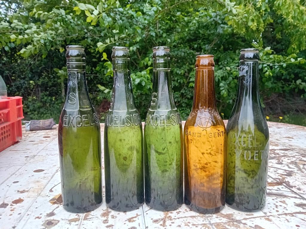 Oude vintage bierfles brouwerij Excelsior Gent, Verzamelen, Ophalen of Verzenden