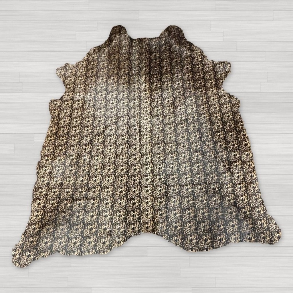 Koeienhuid giraffeprint beige bruin 200x180cm | Lederstore, Beige, Wandkleed, Nieuw, Ophalen of Verzenden